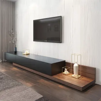 נורדי עץ טלוויזיה ארון ריהוט הסלון אור יוקרה יצירתי נשלפת, טלוויזיה עומד קטנה מודרנית דירה בקומה טלוויזיה