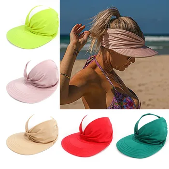 2023 כובעי הקיץ לנשים אנטי UV שוליים רחבים, מצחייה, כובעי בראש חלול נסיעות כובע אופנה חוף ייבוש מהיר שמש כובע הגנה מהשמש
