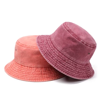 אופנה ג ' ינס מכובסים כובע דלי רטרו מתקפל דייג כובע כותנה קליל שמש כובע קיץ חיצונית קרם הגנה כובע לגברים נשים