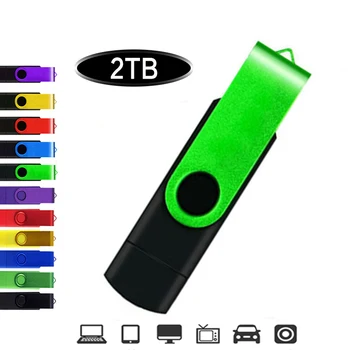 חדש usb flash drive 2TB כונן עט 3 ב-1 pendrive флешка 2TB מתכת דיסק memoria cel מקל usb, מתנה עבור הטלפון/רכב/טלוויזיה בחינם לוגו