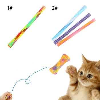 קיפול אביב צורת חתול מקפץ צעצוע טוב גמישות מחמד מצחיק משחקים צעצועים ציוד חתול אינטראקטיבי צעצוע חתול טיזר אספקה