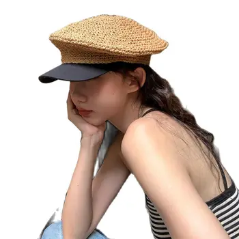 סתיו ההגירה מגמה חלול עיצוב נשים בנות מקרית טלאים הברט הצרפתי אמן כובעים נקבה צייר מתומן קאפ