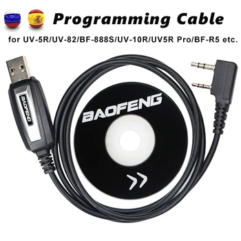 USB תכנות תכנות מחדש כבלים Baofeng ווקי טוקי עבור BF-888S/ UV-5R/UV-82/BF-R5/UV-10R וכו ' עם נהג CD K לחבר