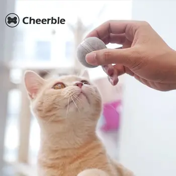 Cheerble כדור קטן בפלאש כדור קסם כדור חתול צעצוע כדור להקניט חתול אוטומטי חכם Chargeble חתול הכדור