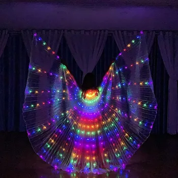 300 LED כנפיים ריקודי בטן ביצועים פלורסנט פרפר דאעש כנפיים פרופ האור הבוהק קרנבל תחפושות אביזרים למבוגרים