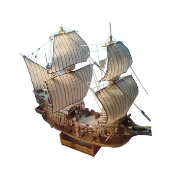 3D פאזל ספינת מודל ערכות כלי שיט 1:100 סולם נייר מפרש הספינה ערכות DIY הספינה הרכבה מלאכה דגם הסירה ערכות לגברים נשים