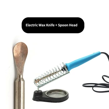 1 חתיכה שיניים טמפרטורת מתכוונן חשמלי שעווה כף חשמלית שעווה סכין חשמלית מחוממת שעווה כף שיניים אוראלי ציוד
