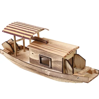 סירת הדיג עיצוב אמנות עיצוב פנים עץ קישוט לשולחן העבודה עם המודל של הספינה