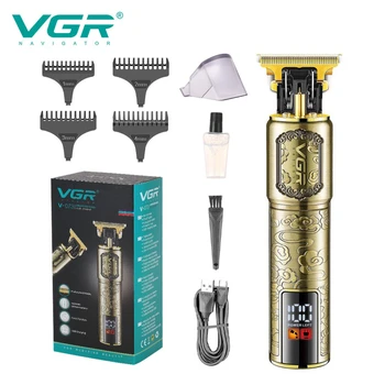 VGR שיער גוזז שיער מקצועי מכונת חיתוך הספר אלחוטי גוזם שיער קליפסים תצוגה דיגיטלית קליפר לגברים V-073