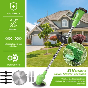 21V מכסחת דשא חשמלית נטענת Li-ion סוללה נטענת גוזם דשא נייד גן הביתה מכונה זמירה גינון ירוק