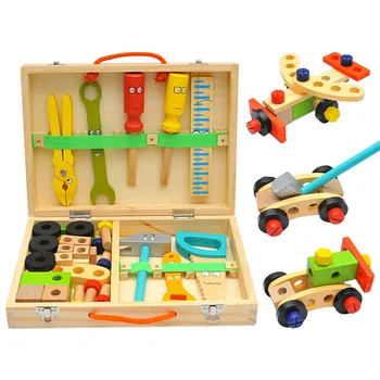 ילדים חדשים DIY סט כלי הערכה צעצועים חינוכיים סימולציה תיקון ארגז כלים מעץ המשחק לומד הנדסה פאזל צעצועים לילדים מתנה
