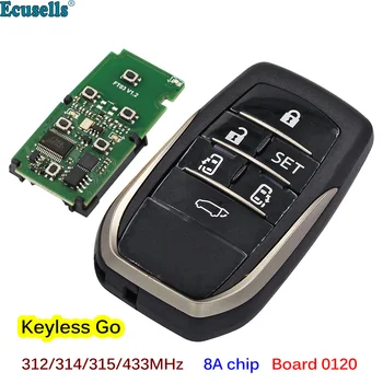 6 כפתורים Keyless ללכת חכם מפתח פוב מרחוק 312/314/433MHz 8A צ ' יפ טויוטה Alphard Vellfire לוח 0120