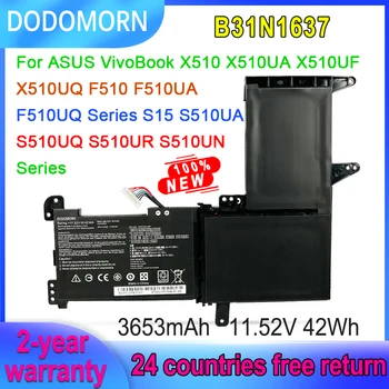 DODOMORN B31N1637 סוללה של מחשב נייד עבור ASUS X510 X510UA X510UF X510UQ F510 F510UA F510UQ S510UA S510UQ S510UR C31N1637 42Wh 11.52 V