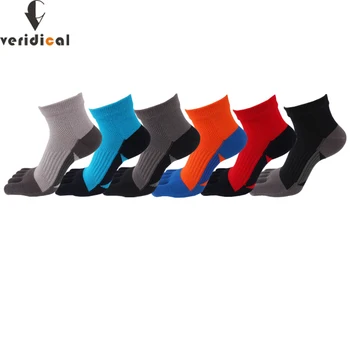 5 זוגות ספורט קרסול הבוהן גרביים דחיסה מסורק כותנה צבע בהיר זיעה קליטת כושר אופניים לרוץ 5 האצבע גרביים נסיעות