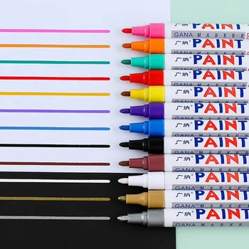 48 יח ' צבע עטים סימן עט רב תכליתי באיכות גבוהה צבע, צבע עט סימון DIY אלבום Graffti עט המכונית בגלגל צבע סמן