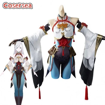 Cosersea המשחק Genshin השפעה Shenhe שן li Cosplay תלבושות עבור נשים העליון סרבל תלבושת ליל כל הקדושים סט מלא