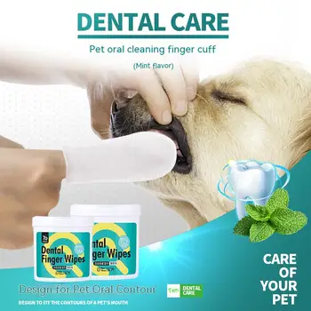 מחמד שיניים מגבונים מברשת ניקוי טיפול אוראלי מברשת שיניים חשבון טרטר מגבונים לניקוי כפפות האוזן ניקוי כלב חתול מגבות רטובות