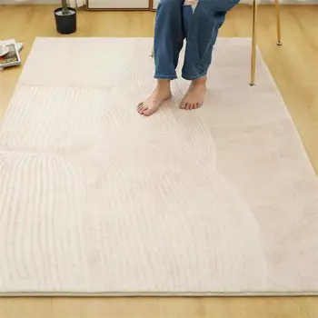 אור יוקרה קו שטיח סלון בבית רך שטיחים בחדר השינה ספה שולחן קפה שטיח הרצפה נורדי פשוט המיטה שטיחים שטח