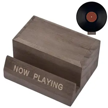 התקליט ויניל לסבול משחק עץ שולחני בעל דוכן תצוגה עבור אלבומי מוסיקה תצוגת מינימליסטי ואלגנטי עיצוב אלבום המתלה.