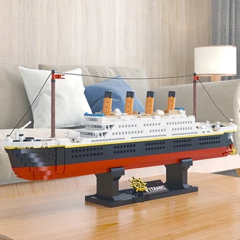 הספינה מודל בניין גדול בשיט בספינה ספנות לבנים 3D אוסף Diy להרכבת צעצועים קישוט תפאורה ילדים מתנה