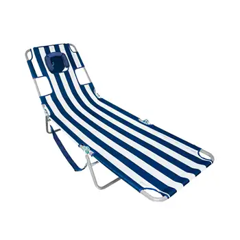 יען כורסא מתקפלת ניידת שיזוף חוף הכיסא, חיל הים פסים, פוליאסטר, פלדה, (כחול, צבעוני, לבן)