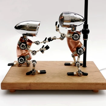 תעשייה מתכת בסגנון פאנק בעבודת יד רובוט שולחן העבודה קישוט מתוק וידוי מוסיקה אמנות קיט