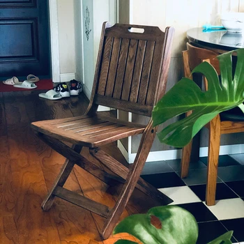 קלאסי מעץ מלא מרפסת גן כיסא פטיו קיפול פנאי הכיסא חיצונית הדשא נורדי נוח דה ז ' רדן רהיטי גן WK50GC