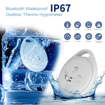 עמיד למים חכם אלחוטי טמפרטורה חיישן הלחות, Bluetooth מד לחות עבור מקרר נייד צידנית תיק קופסה