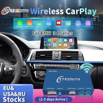אלחוטית CarPlay עבור ב. מ. וו 3 4 סדרה F30 F31 F32 F33 F34 F35 F36 2013-2020, עם אנדרואיד ראי קישור AirPlay המכונית לשחק פונקציה