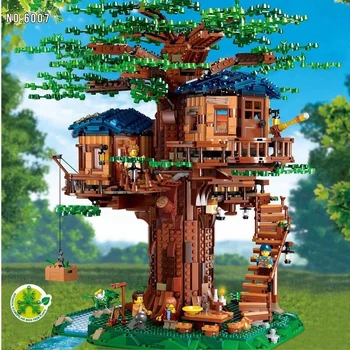 ארבע העונות בית העץ זירת הג ' ונגל בניין רעיונות סדרה MOC 21318 בניית מודל לבנים הרכבה צעצוע לילדים מתנת