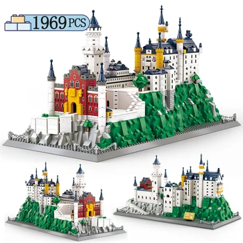 1969PCS העיר המפורסם גרמניה ברבור אבן טירה אבני בניין בעולם האדריכלות לבנים צעצועים חינוכיים לילדים מתנות