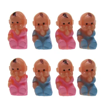 12Pcs פלסטיק קטן בובות תינוק יושב תינוקות תינוק מקלחת ולחבריו מצרכים לעוגה העליון מסיבה DIY-קישוטים 14 x 25mm