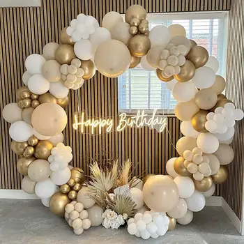 בוהו בלון קשת ערכת חול לבן חום פסטל Ballons לטקס יום הולדת שמח זר בלונים עבור להולדת התינוק מסיבת חתונה עיצוב