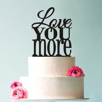 אוהב אותך יותר יום האם טופר מותאם אישית רומנטי קישוט עוגת חתונה הבחירה שלך של צבע מודרני ואלגנטי עליונית עוגה