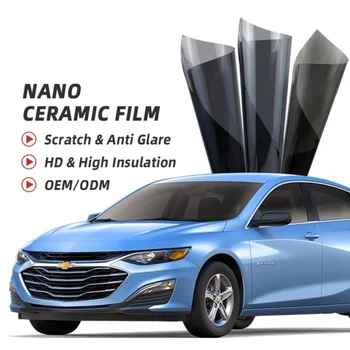 50cmX3m באיכות גבוהה ננו קרמי סרט בידוד חום המכונית זכוכית אלומיניום IR90% UV99% גג שמש ציפוי חלונות מדבקה העור