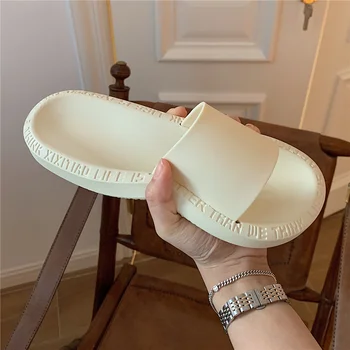2022 נשים קיץ סיבתי נעלי בית יפני מכתבים הביתה האמבטיה עבה ורך עם סוליות ללא להחליק נעלי בית מקורה משק הבית נעל