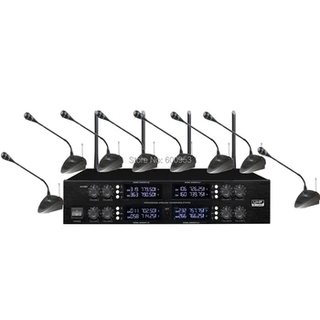 MICWL רדיו אלחוטי דיגיטלי 8 שולחן ישיבות חדר ישיבות מערכת מיקרופון - שנתיים אחריות