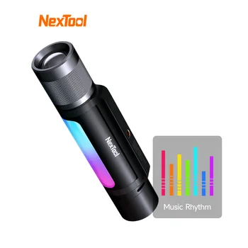 Nextool 12 1 פנס עמיד במים רמקול USB-C powerbank עם להרים מופעל קול צבע RGB מוסיקה קצב אור