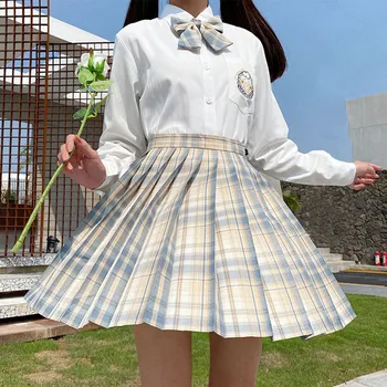 נשים האופנה חצאית קפלים קו החצאית -שחיקה גבוהה עם קו מותן קפלים חצאית סקסית שחורה חצאית מיני נשי Kawaii Harajuku קצר