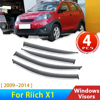 העלה מגינים על Chery M1 Riich X1 2009~2014 Acessories רוח מגן חלון המכונית הקסדות גשם גבה שומר כיסוי מגן 2010 2013