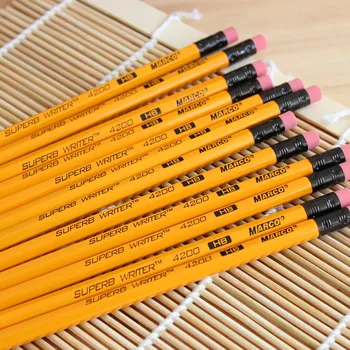 12pcs טיפ עץ המוט HB עיפרון-חינם לסטודנטים ילדים עפרונות עם מחק 20 ס 
