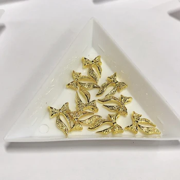 50/100pcs זהב סגסוגת קשת נייל ארט קישוטים 3D קסם עניבת מסמר תכשיטים אביזרי אופנה אביזרי מניקור