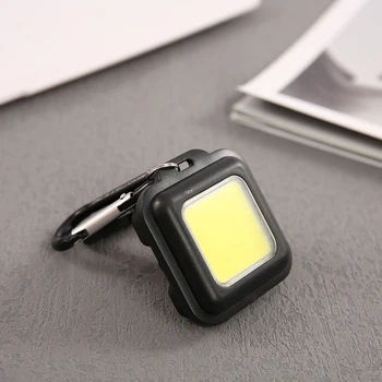 1/2pcs מיני מחזיק מפתחות אור 500LM COB LED פנס נטענת USB חיצוני חזק מגנט קמפינג טיולי הליכה דיג מנורת חירום