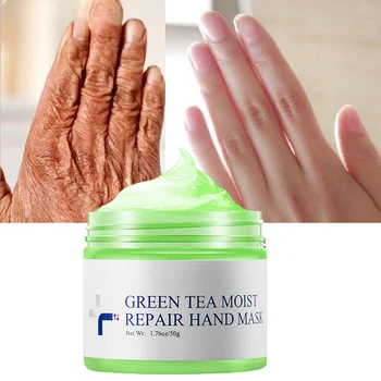 תה ירוק לחות קרם ידיים לנעול מים תיקון מסכה מזינה הלבנת פילינג יבלות היד סרט אנטי-אייג ' ינג יד אכפת לי
