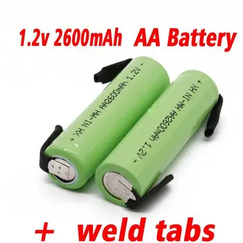 AA 1.2 V 2600mAh סוללות נטענות Ni MH סוללה ירוק קליפה Philips מכונת גילוח חשמלי מברשת שיניים עם ריתוך לסחוב