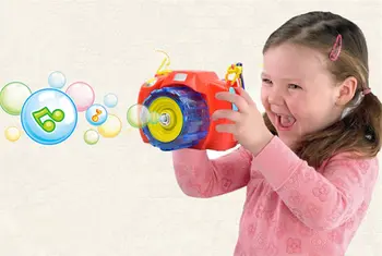 [מצחיק] אוטומטיות אור וצליל זוהר בועה המצלמה אקדח חיצוני צעצועים לילדים בועה מועדון מים אקדח בועות סבון מפוח מתנה