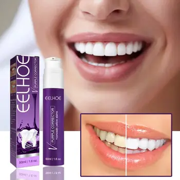 50ml סגול בטוח הלבנת משחת שיניים מרענן נשימה שיניים פלאק קצף Dentifrice טיפול הסרת שן מוס שיניים Cleani D9W0