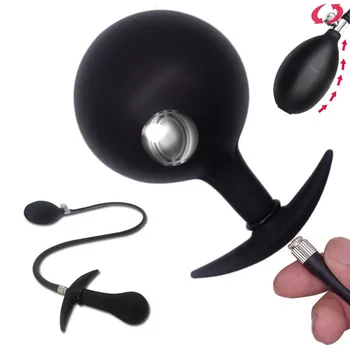 צעצועי מין נשים מתנפחים פלאג אנאלי הומואים, דילדו, משאבת סיליקון ענק הטבעת תחת מרחיב להרחבה הערמונית לעיסוי עם כדור מתכת