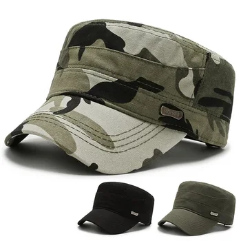 אופנתי הסוואה עיצוב הצבאי הכובע של גברים בגיל העמידה, קשישים נהגים חיצונית הליכה אימון ספורט העליון השטוח כובע בייסבול