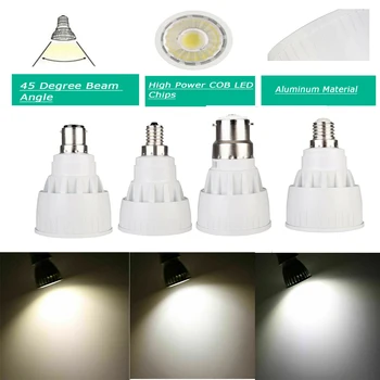 5Pcs/Lot Dimmable E14 E12 B22 B15 קלח 7W 9W 12W LED הנורה מנורת 85-265V ac 110V 220 זרקור לבן חם/לבן קר אור led